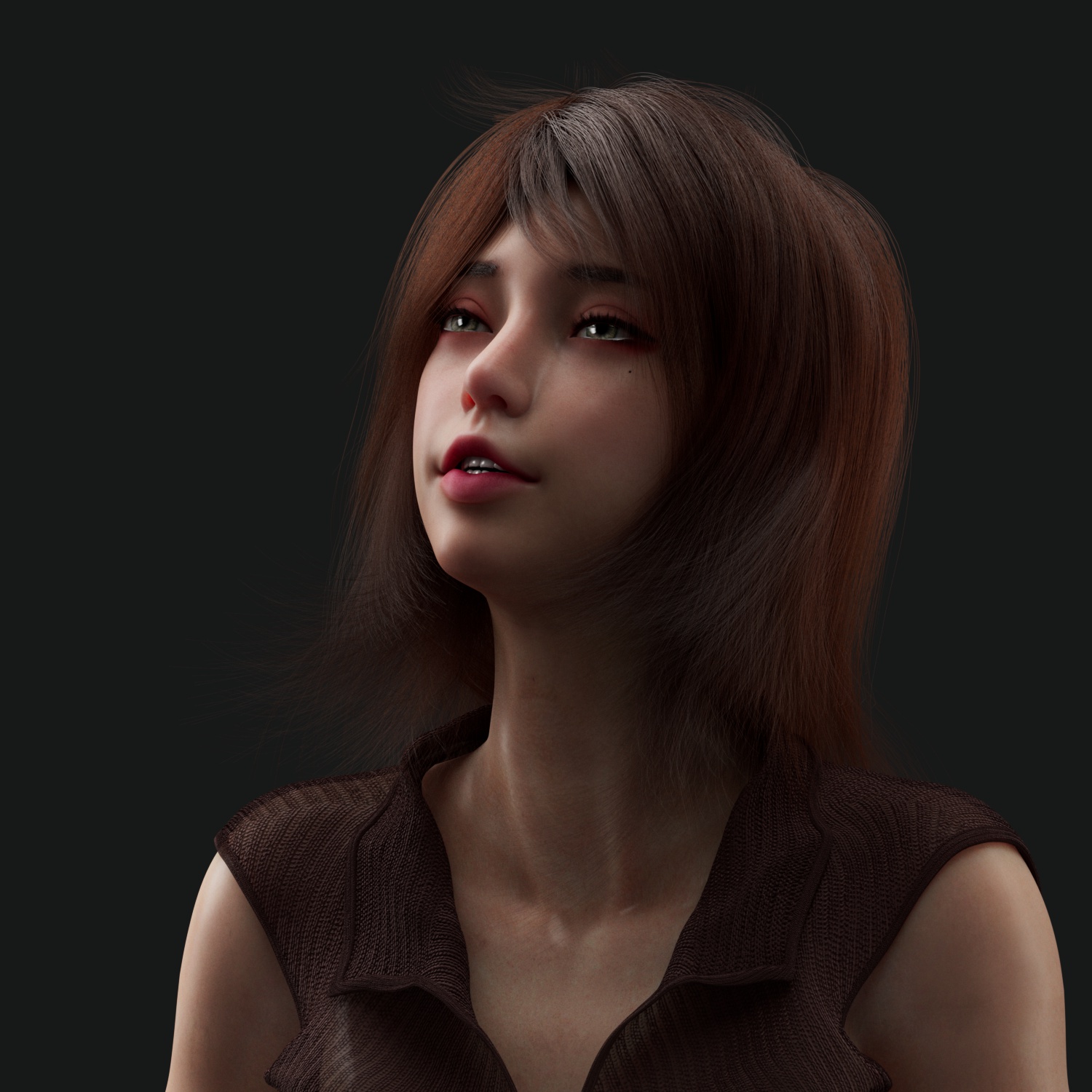 C4D与Redshift女性角色肖像渲染直出作品